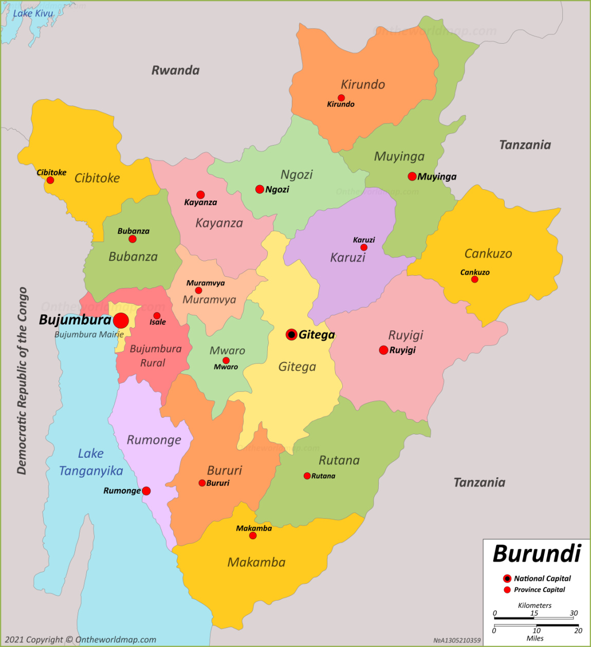 Burundi map